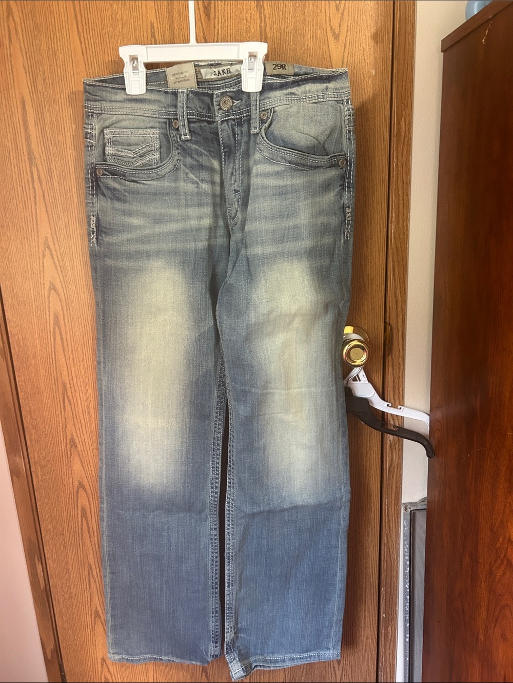 NWT BKE Jake Bootcut Jeans 29R Light Wash Thick Stitch Deadstock New